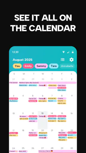 Howbout: social calendar screenshot