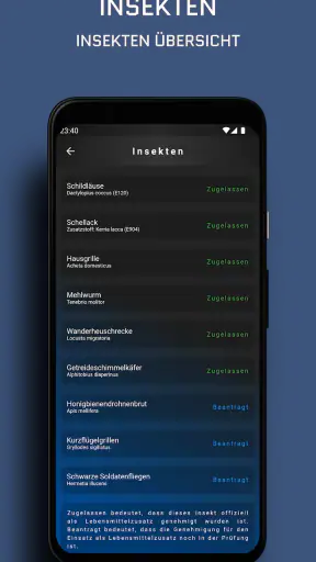 Insekten Lebensmittel Scanner screenshot