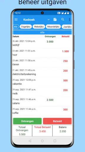 Kasboek - dagelijkse kosten screenshot
