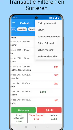 Kasboek - dagelijkse kosten screenshot