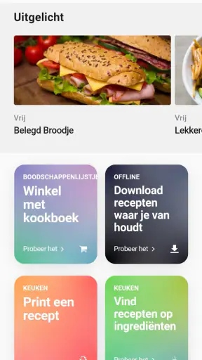 Kookboek recepten screenshot