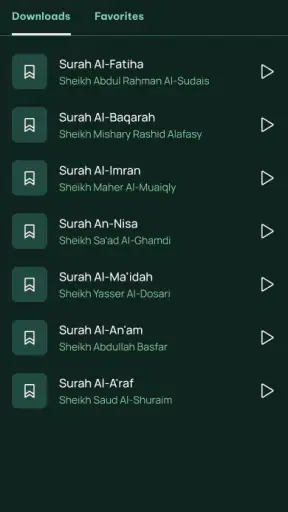 Koranspeler met audio screenshot