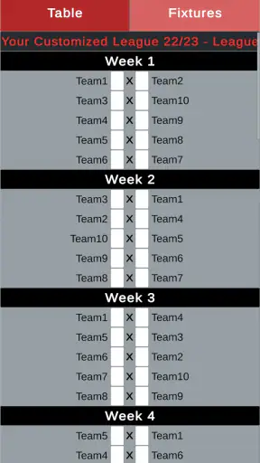 League Table Creator PRO screenshot