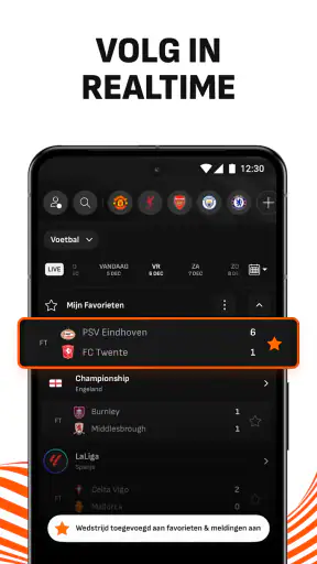 LiveScore: Live sportuitslagen screenshot