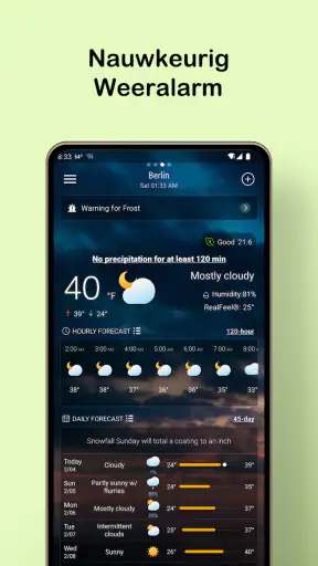 Lokale weersvoorspelling screenshot