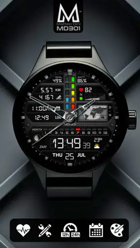 MD301 Hybrid watch face screenshot