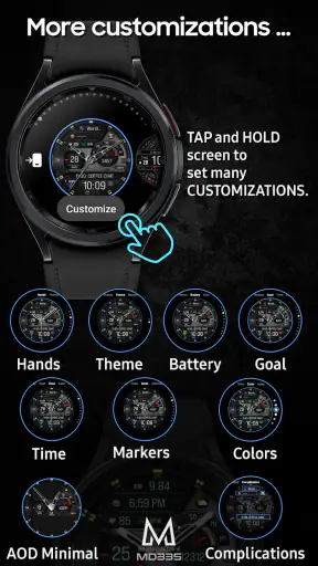 MD335 Hybrid watch face screenshot