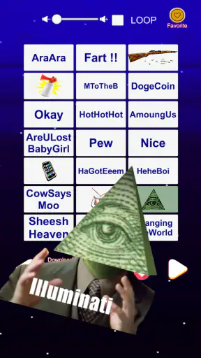 Meme geluidseffect soundboard screenshot