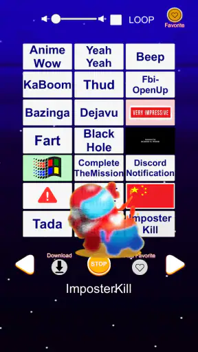 Meme geluidseffect soundboard screenshot
