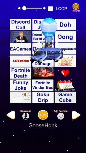 Meme geluidseffect soundboard screenshot