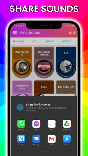 Meme Instant-knoppen screenshot