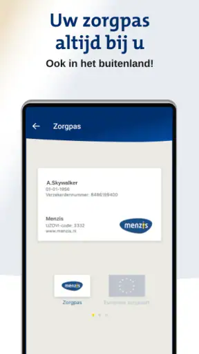 Menzis app screenshot