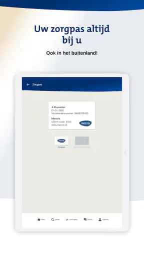 Menzis app screenshot