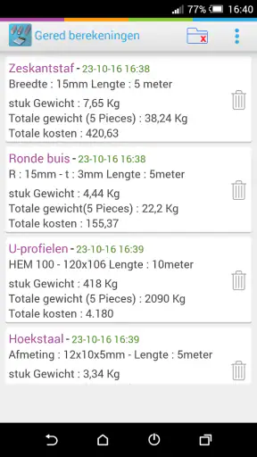 Metal Gewicht Calculator (Pro) screenshot