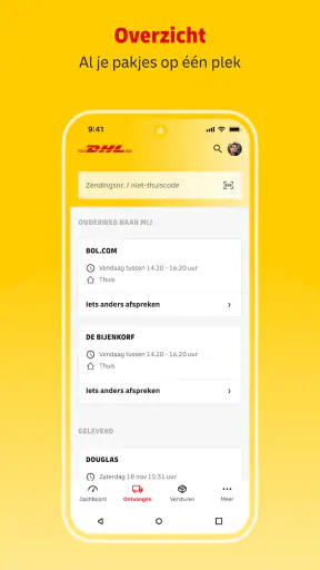 Mijn DHL screenshot