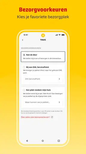 Mijn DHL screenshot