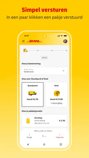Mijn DHL screenshot