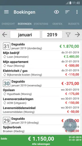 Mijn huishoudboek screenshot