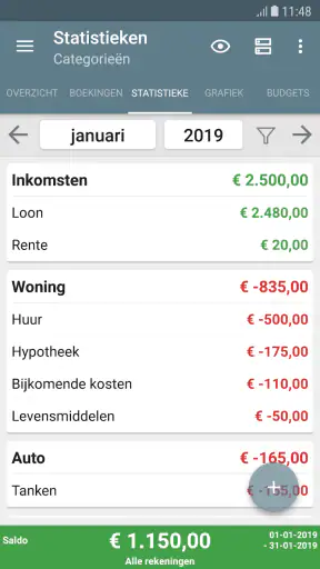 Mijn huishoudboek screenshot