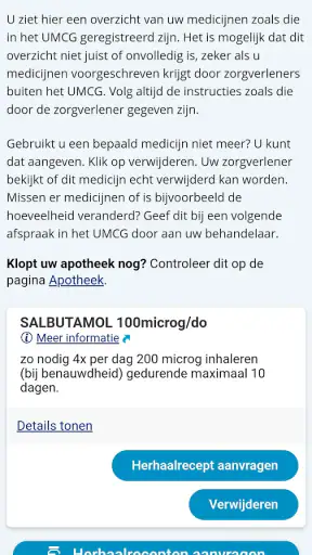 mijnUMCG screenshot