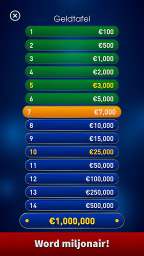 Miljonair Trivia 2025 Quiz screenshot