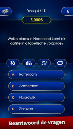 Miljonair Trivia 2025 Quiz screenshot