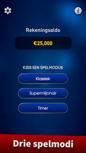 Miljonair Trivia 2025 Quiz screenshot