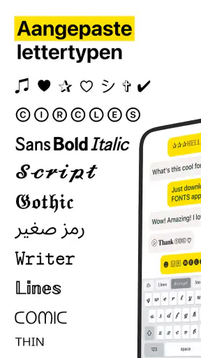Mooie Lettertype, Toetsenbord screenshot
