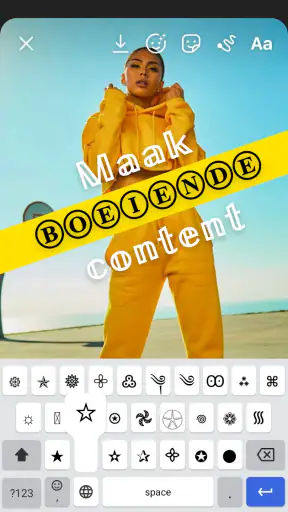 Mooie Lettertype, Toetsenbord screenshot