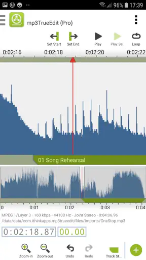 mp3TrueEdit touch Audio Editor screenshot
