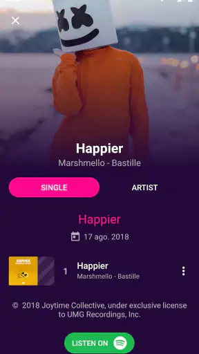 Muziek herkenning screenshot