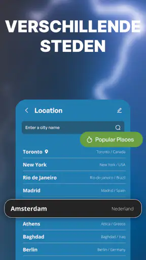 Nauwkeurig weer. Radar, widget screenshot