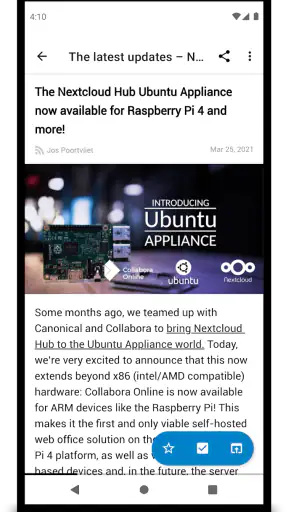 Nextcloud News screenshot