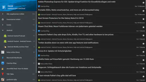 Nextcloud News screenshot