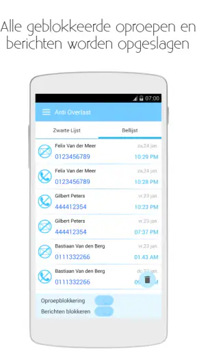 Nummer en SMS blokkeren app screenshot