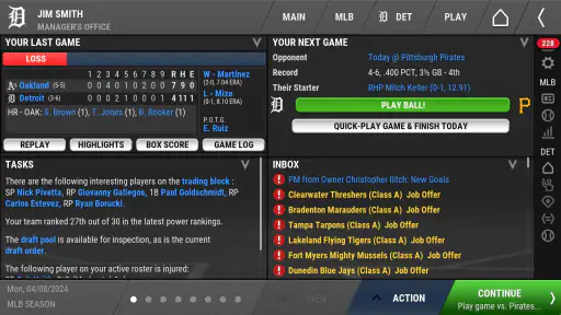 OOTP Baseball Go 25 screenshot