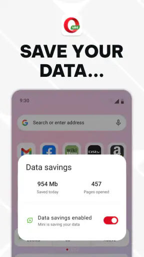 Opera Mini webbrowser screenshot