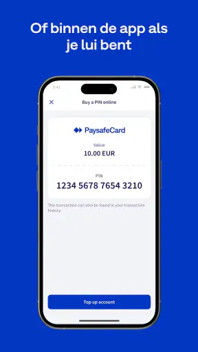 PaysafeCard-prepaid betalingen screenshot