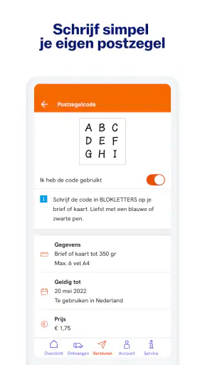 PostNL screenshot