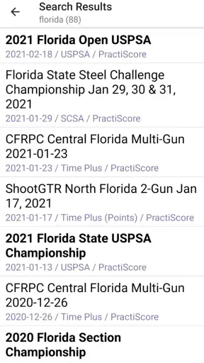 PractiScore Competitor screenshot