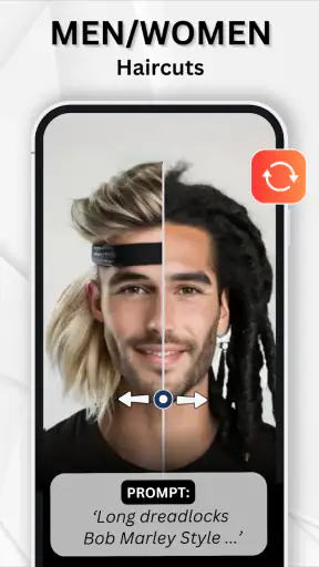 Probeer kapsels met AI uit screenshot