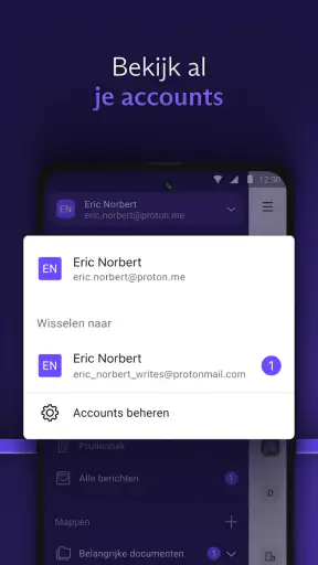 Proton Mail: Versleutelde mail screenshot