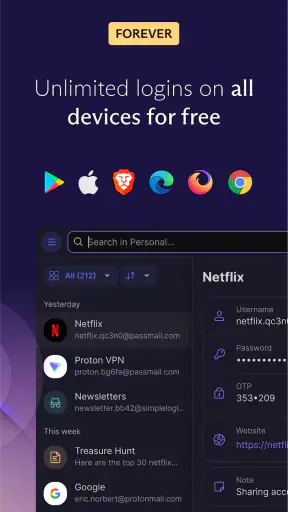 Proton Pass: Wachtwoordmanager screenshot