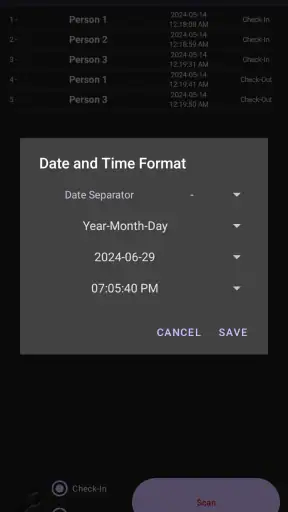 QR Attendance control Admin screenshot