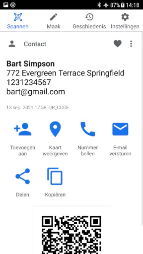 QR-codelezer & QR-scanner screenshot