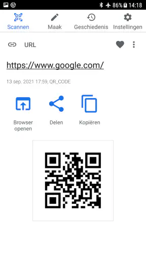 QR-codelezer & QR-scanner screenshot