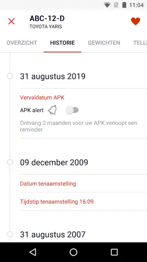 RDW Voertuig screenshot