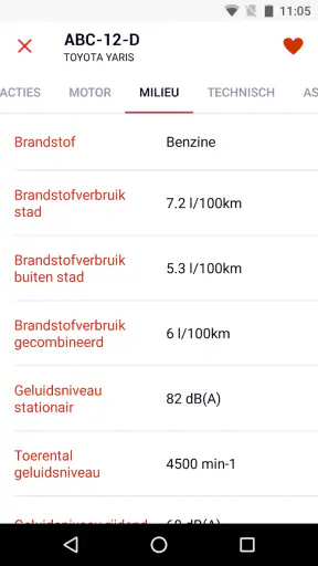 RDW Voertuig screenshot