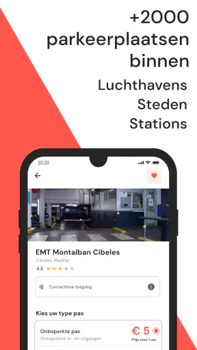 Reservering parkeren Parclick screenshot