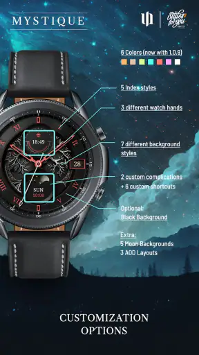 S4U Mystique - Gold watch face screenshot